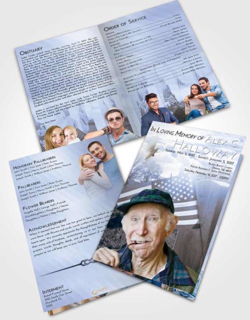 Bifold Order Of Service Obituary Template Brochure Splendid American Smile