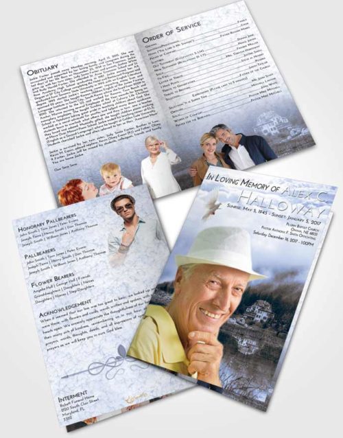 Bifold Order Of Service Obituary Template Brochure Splendid Lake House
