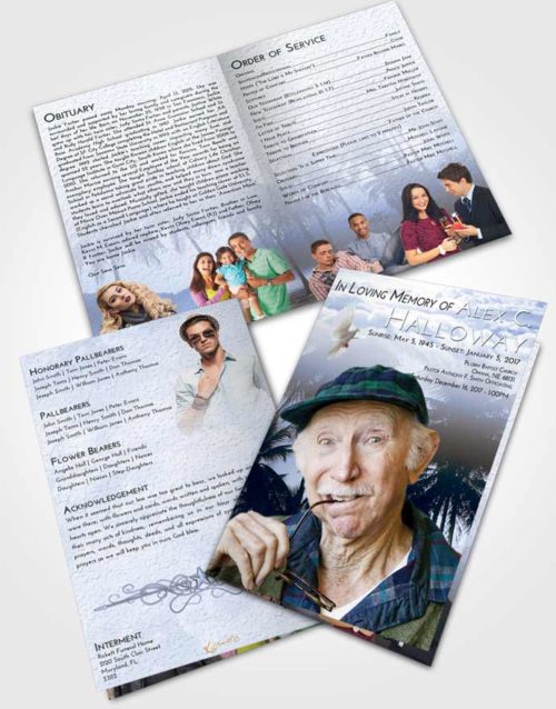 Bifold Order Of Service Obituary Template Brochure Splendid Palm Paradise