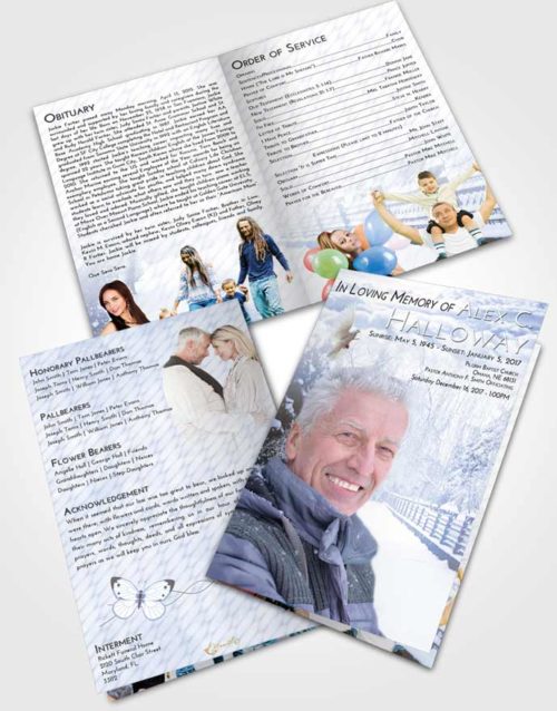 Bifold Order Of Service Obituary Template Brochure Splendid Snow Walk