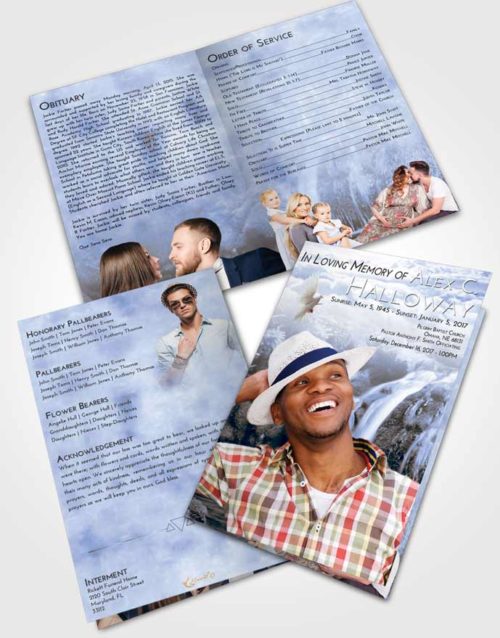Bifold Order Of Service Obituary Template Brochure Splendid Waterfall Clarity