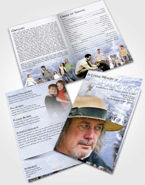 Bifold Order Of Service Obituary Template Brochure Splendid Waterfall Liberty