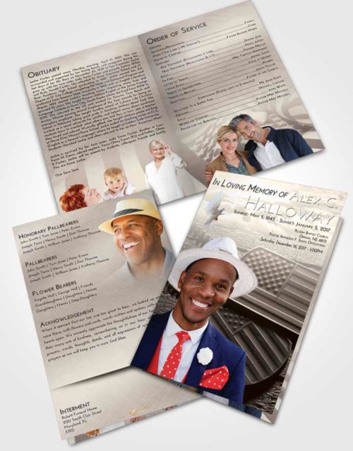 Bifold Order Of Service Obituary Template Brochure Tranquil American Memory
