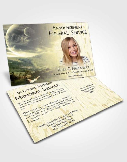 Funeral Announcement Card Template At Dusk Astonishing Moon