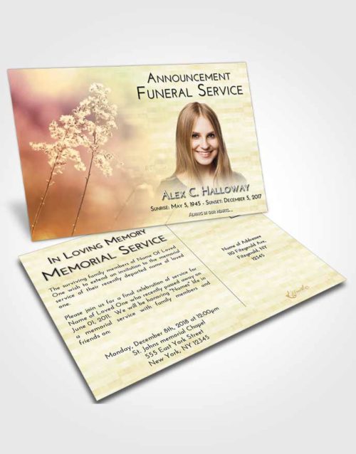 Funeral Announcement Card Template At Dusk Colorful Spring