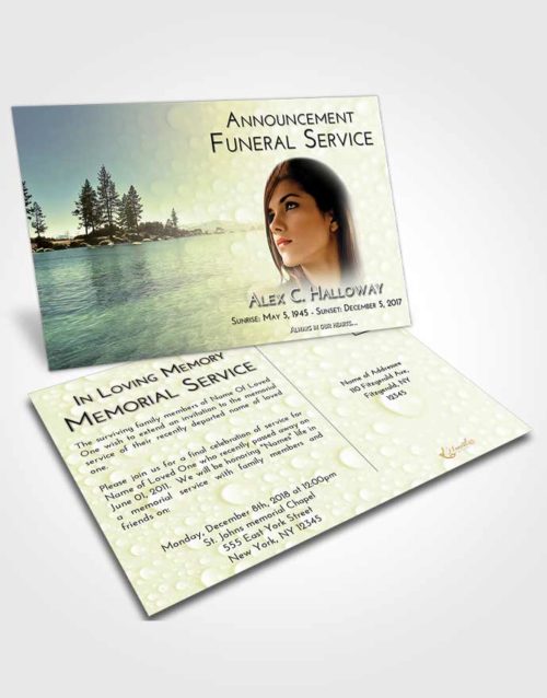 Funeral Announcement Card Template At Dusk Coral Waters