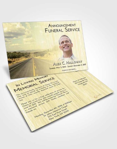 Funeral Announcement Card Template At Dusk Highway Cruise