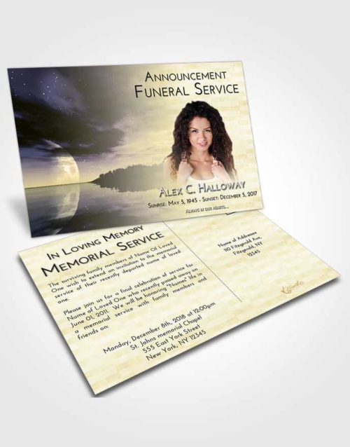 Funeral Announcement Card Template At Dusk Illuminated Evening