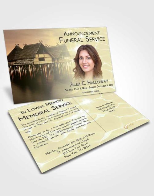 Funeral Announcement Card Template At Dusk Ocean Living