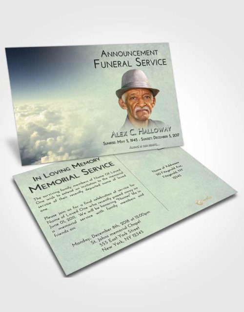 Funeral Announcement Card Template At Dusk Return to the Clouds