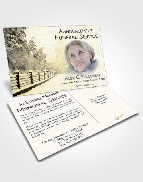 Funeral Announcement Card Template At Dusk Snow Garden