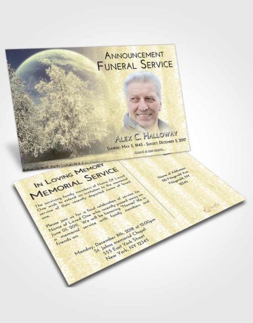 Funeral Announcement Card Template At Dusk Snowy Love