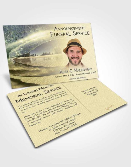 Funeral Announcement Card Template At Dusk Summer Waves