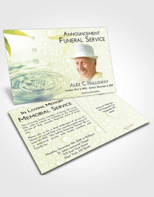 Funeral Announcement Card Template At Dusk Water Droplet