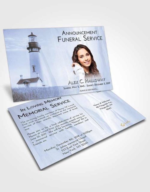 Funeral Announcement Card Template Coral Reef Lighthouse Clarity