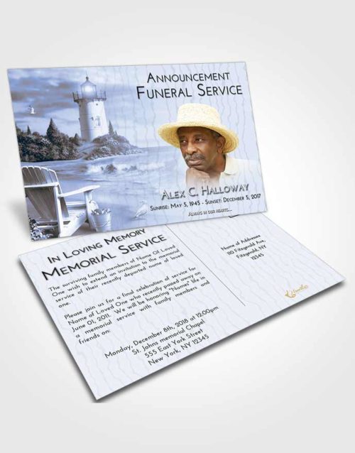 Funeral Announcement Card Template Coral Reef Lighthouse Laughter