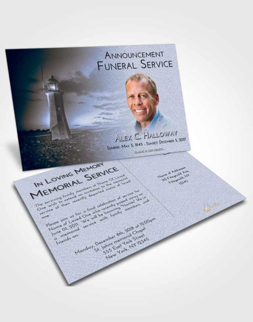 Funeral Announcement Card Template Coral Reef Lighthouse Magnificence