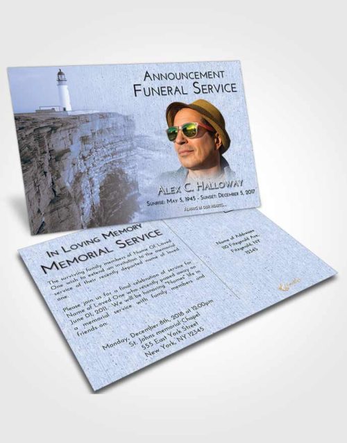 Funeral Announcement Card Template Coral Reef Lighthouse Point