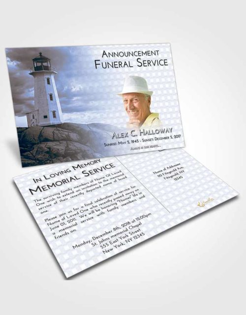 Funeral Announcement Card Template Coral Reef Lighthouse Safety