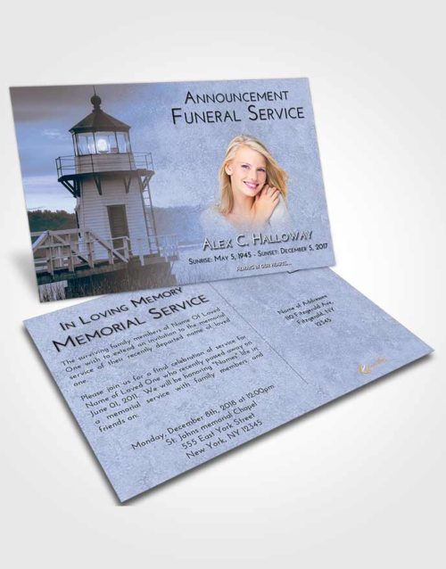 Funeral Announcement Card Template Coral Reef Lighthouse Surprise