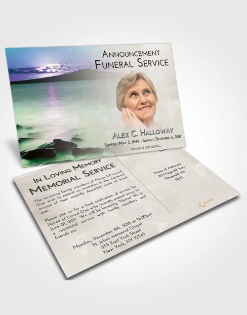 Funeral Announcement Card Template Emerald Lake Front