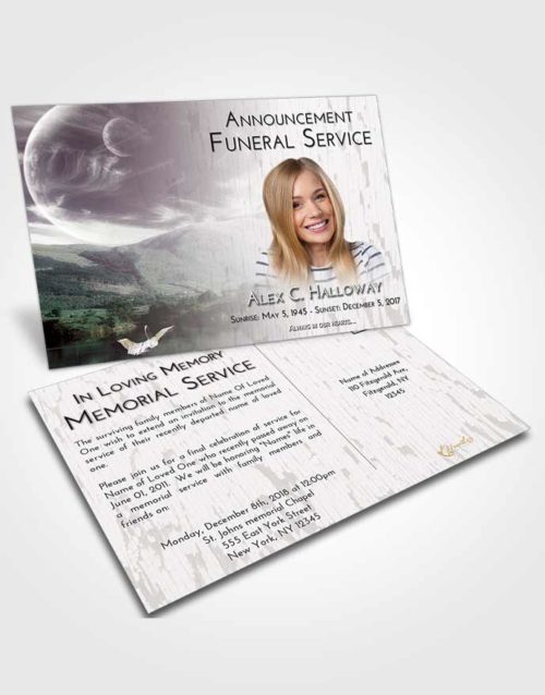 Funeral Announcement Card Template Evening Astonishing Moon