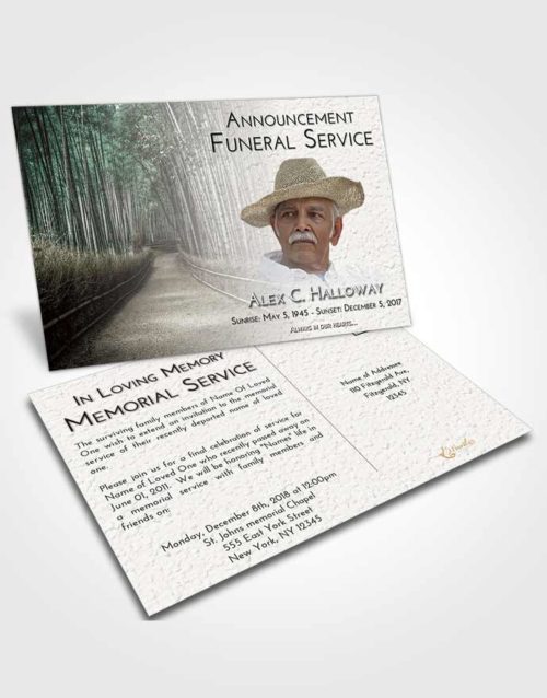 Funeral Announcement Card Template Evening Bamboo Forest