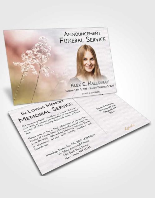 Funeral Announcement Card Template Evening Colorful Spring