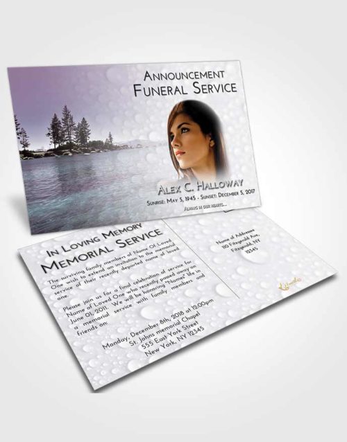 Funeral Announcement Card Template Evening Coral Waters