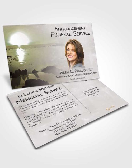 Funeral Announcement Card Template Evening Early Rise