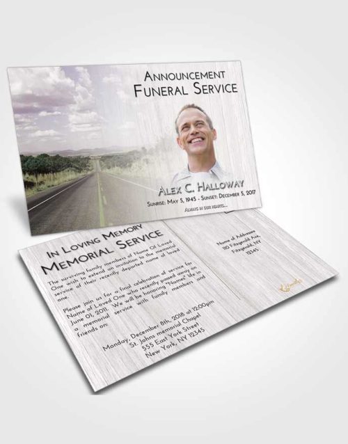 Funeral Announcement Card Template Evening Highway Cruise
