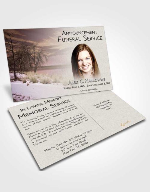Funeral Announcement Card Template Evening Lovely Lake