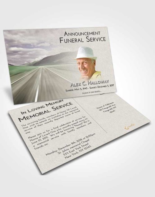 Funeral Announcement Card Template Evening Morning Highway