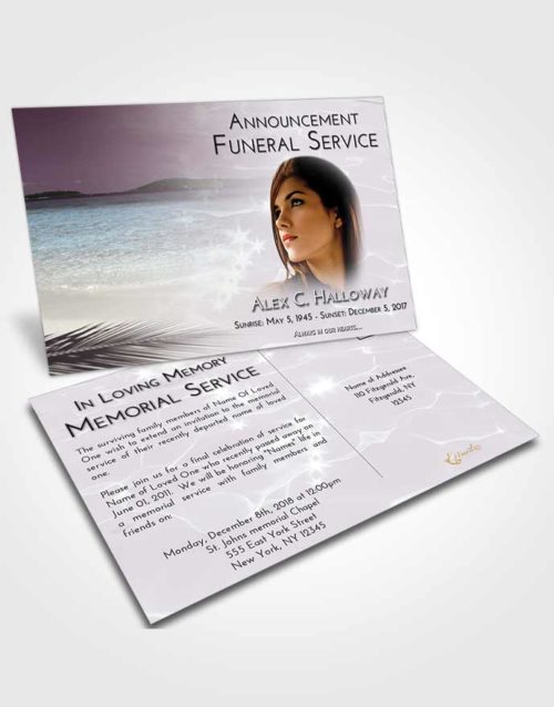 Funeral Announcement Card Template Evening Ocean Ripples