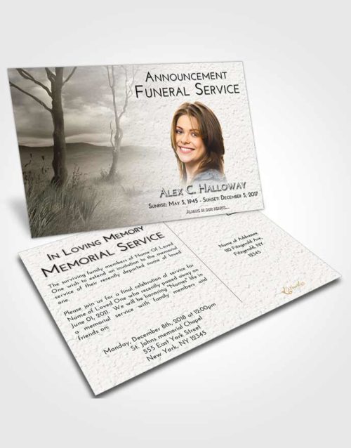 Funeral Announcement Card Template Evening Peaceful Fall