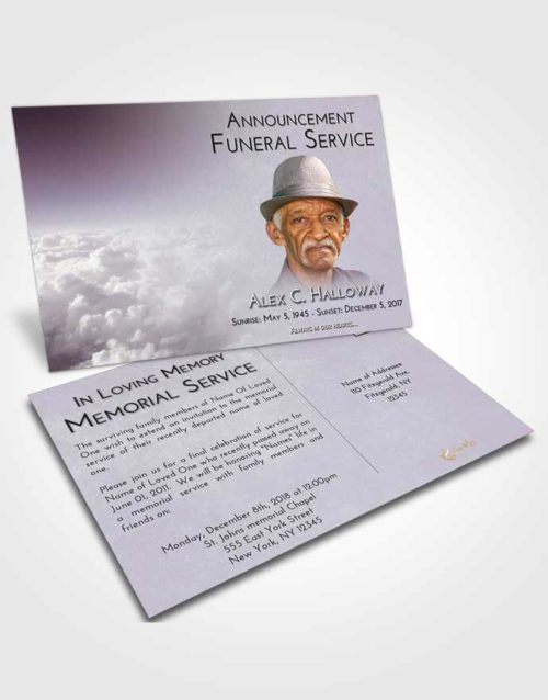 Funeral Announcement Card Template Evening Return to the Clouds