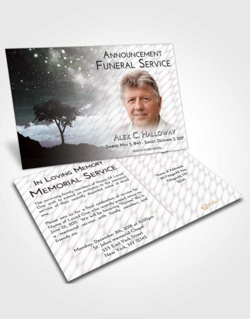 Funeral Announcement Card Template Evening Scenic Sky