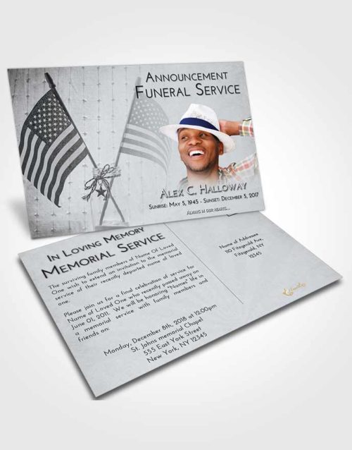 Funeral Announcement Card Template Freedom American Justice