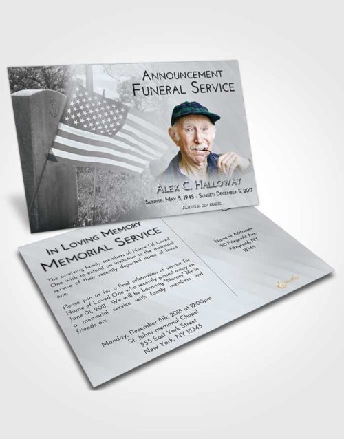 Funeral Announcement Card Template Freedom American Smile