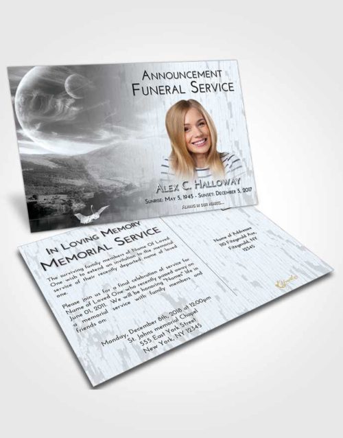 Funeral Announcement Card Template Freedom Astonishing Moon