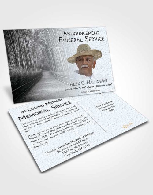 Funeral Announcement Card Template Freedom Bamboo Forest