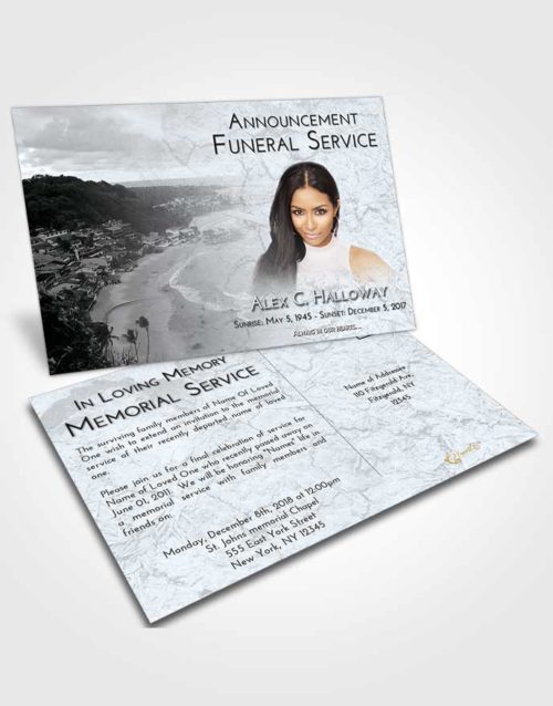 Funeral Announcement Card Template Freedom Beach Life