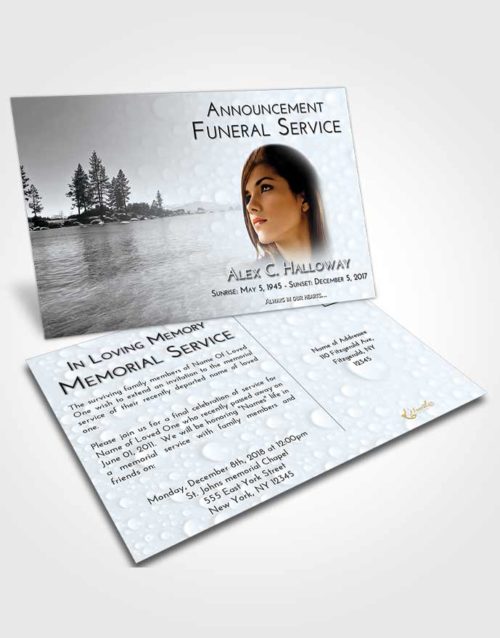 Funeral Announcement Card Template Freedom Coral Waters