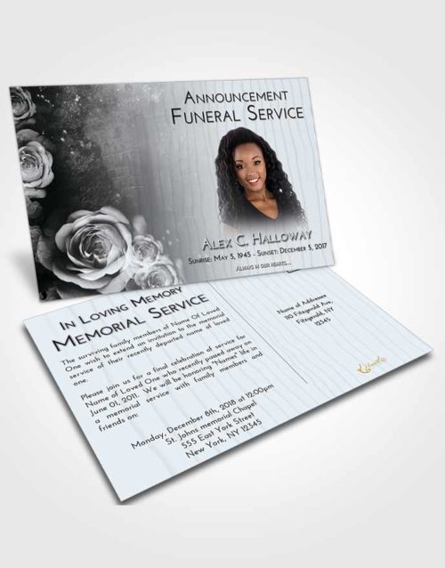 Funeral Announcement Card Template Freedom Flowering Garden