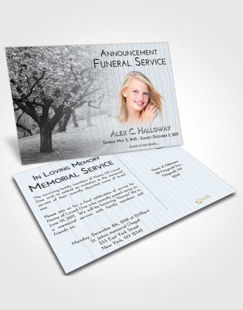 Funeral Announcement Card Template Freedom Flowering Path
