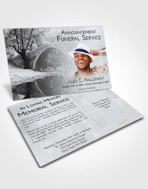 Funeral Announcement Card Template Freedom Forest Bridge
