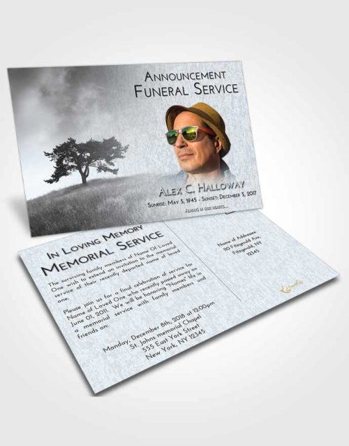 Funeral Announcement Card Template Freedom Gentle Pasture