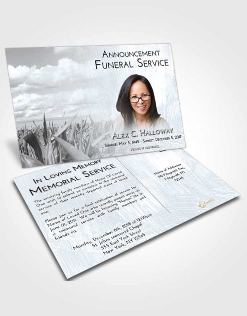 Funeral Announcement Card Template Freedom Grassland