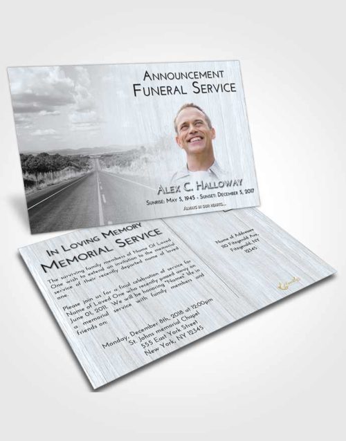 Funeral Announcement Card Template Freedom Highway Cruise