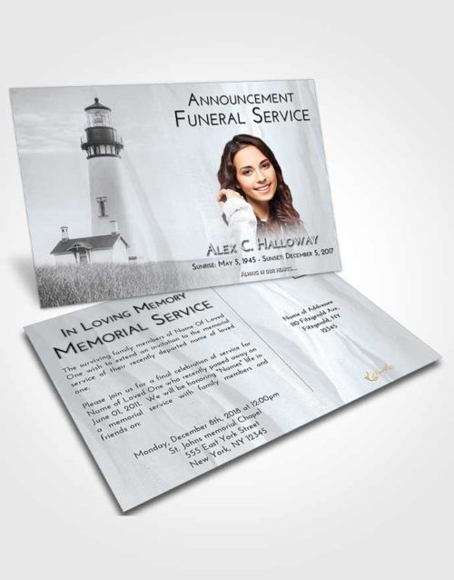 Funeral Announcement Card Template Freedom Lighthouse Clarity